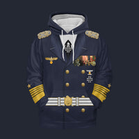 Modetrail Germany Erich Raeder WWII Kriegsmarine Version 2 Tracksuit Costume Hoodie Sweatshirt T-Shirt Sweatpants, Germany Costume S-5XL US Size