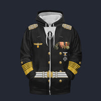 Modetrail Germany Erich Raeder WWII Kriegsmarine Zip Hoodie Costume, Germany Costume S-5XL US Size, Gift For Him