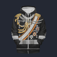 Modetrail Germany Kaiser Wilhelm II Crown Prince Zip Hoodie Costume, Germany Costume S-5XL US Size, Gift For Him
