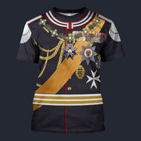 Modetrail Germany Kaiser Wilhelm II Gala Uniform T-shirt Costume, Germany Costume S-5XL US Size, Gift For Him