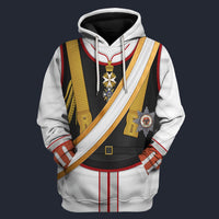 Modetrail Germany Kaiser Wilhelm II Uniform Garde du Corps Tracksuit Costume Hoodie Sweatshirt T-Shirt Sweatpants, Germany Costume S-5XL US Size