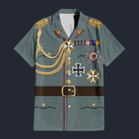 Modetrail Germany Kaiser Wilhelm II Version 2 Hawaiian Shirt Costume, Germany Costume S-5XL US Size, Unisex Button Down Shirt