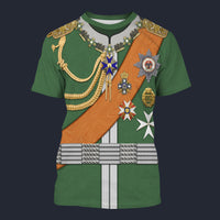 Modetrail Germany Kaiser Wilhelms II in Uniform im Dreifarbendruck 1906 T-shirt Costume, Germany Costume S-5XL US Size, Gift For Him