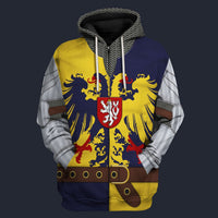 Modetrail Germany Knight of The Holy Roman Empire Zip Hoodie Costume, Germany Costume S-5XL US Size, Gift For Him