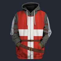 Modetrail Germany Military Orders Holy Roman Empire Knight Fleece Zip Hoodie Costume, Germany Costume S-5XL US Size, Gift For Him