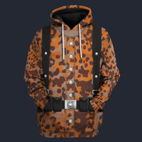 Modetrail Germany SS Infantry Oak leaf Camouflage Fleece Hoodie Costume, Germany Costume S-5XL US Size, Gift For Him