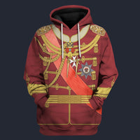 Modetrail Germany WWI Kaiser Wilhelm II of Prussia as Red Tracksuit Costume Hoodie Sweatshirt T-Shirt Sweatpants, Germany Costume S-5XL US Size