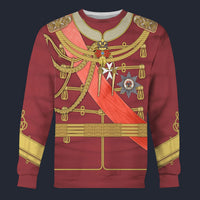 Modetrail Germany WWI Kaiser Wilhelm II of Prussia as Red Long Sleeves Costume, Germany Costume S-5XL US Size, Gift For Him