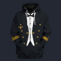 Modetrail Germany WWII Kriegsmarine Officer_s Mess Fleece Zip Hoodie Costume, Germany Costume S-5XL US Size, Gift For Him
