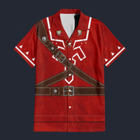 Modetrail Goron Tunic Zelda Hylian Shield Hawaiian Shirt Costume, The Legend of Zelda Costume S-5XL US Size, Unisex Button Down Shirt