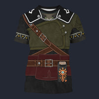 Modetrail Hylian Set Black Champion_s Tunic T-shirt Costume, The Legend of Zelda Costume S-5XL US Size, Gift For Him