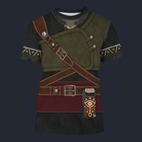 Modetrail Hylian Set Black T-shirt Costume, The Legend of Zelda Costume S-5XL US Size, Gift For Him