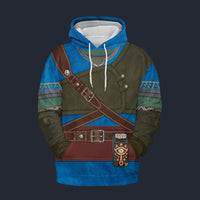 Modetrail Hylian Set Blue Tracksuit Costume Hoodie Sweatshirt T-Shirt Sweatpants, The Legend of Zelda Costume S-5XL US Size