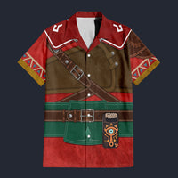 Modetrail Hylian Set Champion_s Tunic Hawaiian Shirt Costume, The Legend of Zelda Costume S-5XL US Size, Unisex Button Down Shirt