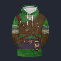 Modetrail Hylian Set Green Tracksuit Costume Hoodie Sweatshirt T-Shirt Sweatpants, The Legend of Zelda Costume S-5XL US Size