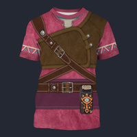 Modetrail Hylian Set Pink Tracksuit Costume Hoodie Sweatshirt T-Shirt Sweatpants, The Legend of Zelda Costume S-5XL US Size