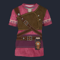 Modetrail Hylian Set Pink T-shirt Costume, The Legend of Zelda Costume S-5XL US Size, Gift For Him