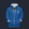 Modetrail Star Trek Into Darkness Blue Science Officers Fleece Zip Hoodie Costume, S-5XL US Size, Gift For Him