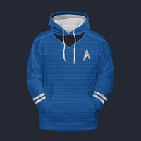 Modetrail Star Trek Into Darkness Blue Science Officers Tracksuit Costume Hoodie Sweatshirt T-Shirt Sweatpants, S-5XL US Size