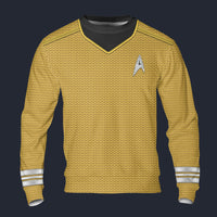 Modetrail Star Trek Into Darkness Gold Engineering Officers Long Sleeves Costume, S-5XL US Size, Gift For Him