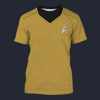 Modetrail Star Trek Into Darkness Gold Engineering Officers T-shirt Costume, S-5XL US Size, Gift For Him