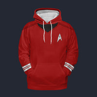 Modetrail Star Trek Into Darkness Red Command Officers Tracksuit Costume Hoodie Sweatshirt T-Shirt Sweatpants, S-5XL US Size
