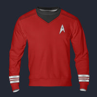 Modetrail Star Trek Into Darkness Red Command Officers Long Sleeves Costume, S-5XL US Size, Gift For Him