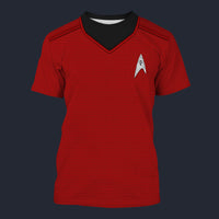 Modetrail Star Trek Into Darkness Red Command Officers T-shirt Costume, S-5XL US Size, Gift For Him