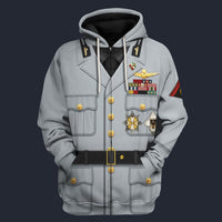 Modetrail Italia Benito Mussolini Version 2 Fleece Zip Hoodie Costume, History Costume S-5XL US Size, Gift For Him