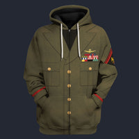 Modetrail Italia Benito Mussolini Version 3 Fleece Zip Hoodie Costume, History Costume S-5XL US Size, Gift For Him
