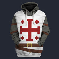 Modetrail Italia Knight of the Order of the Holy Sepulchre Fleece Hoodie Costume, British Costume S-5XL US Size, Gift For Him