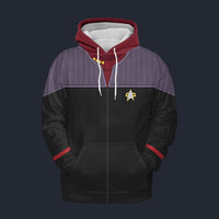 Modetrail Jean-luc Picard Fleece Hoodie Costume, Star Trek Costume S-5XL US Size, Gift For Him