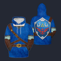 Modetrail Knights of Skyloft Blue Shield Tracksuit Costume Hoodie Sweatshirt T-Shirt Sweatpants, The Legend of Zelda Costume S-5XL US Size