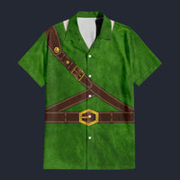 Modetrail Knights of Skyloft Green Shield Hawaiian Shirt Costume, The Legend of Zelda Costume S-5XL US Size, Unisex Button Down Shirt