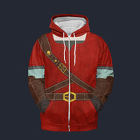 Modetrail Knights of Skyloft Red Fleece Zip Hoodie Costume, The Legend of Zelda Costume S-5XL US Size, Gift For Him