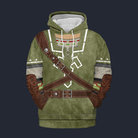 Modetrail Link Attire Hylian Shield Fleece Hoodie Costume, The Legend of Zelda Costume S-5XL US Size, Gift For Him