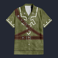 Modetrail Link Attire Hylian Shield Hawaiian Shirt Costume, The Legend of Zelda Costume S-5XL US Size, Unisex Button Down Shirt