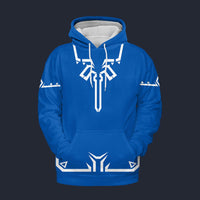 Modetrail Link Breath of the Wild Champion Tunic Blue Fleece Hoodie Costume, The Legend of Zelda Costume S-5XL US Size, Gift For Him