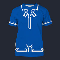 Modetrail Link Breath of the Wild Champion Tunic Blue Tracksuit Costume Hoodie Sweatshirt T-Shirt Sweatpants, The Legend of Zelda Costume S-5XL US Size