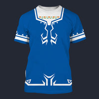 Modetrail Link Breath of the Wild Champion Tunic Blue Version 2 T-shirt Costume, The Legend of Zelda Costume S-5XL US Size, Gift For Him