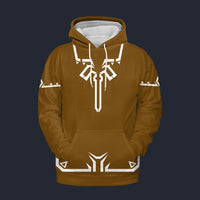 Modetrail Link Breath of the Wild Champion Tunic Brown Fleece Hoodie Costume, The Legend of Zelda Costume S-5XL US Size, Gift For Him