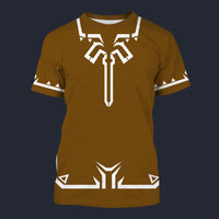 Modetrail Link Breath of the Wild Champion Tunic Brown T-shirt Costume, The Legend of Zelda Costume S-5XL US Size, Gift For Him