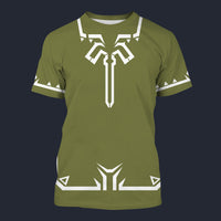 Modetrail Link Breath of the Wild Champion Tunic Green T-shirt Costume, The Legend of Zelda Costume S-5XL US Size, Gift For Him
