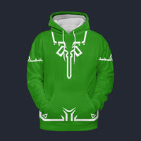 Modetrail Link Breath of the Wild Champion Tunic Green Ver 2 Fleece Hoodie Costume, The Legend of Zelda Costume S-5XL US Size, Gift For Him