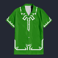 Modetrail Link Breath of the Wild Champion Tunic Green Ver 2 Hawaiian Shirt Costume, The Legend of Zelda Costume S-5XL US Size, Unisex Button Down Shirt
