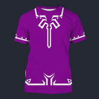 Modetrail Link Breath of the Wild Champion Tunic Purple Tracksuit Costume Hoodie Sweatshirt T-Shirt Sweatpants, The Legend of Zelda Costume S-5XL US Size