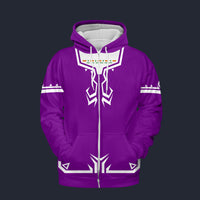 Modetrail Link Breath of the Wild Champion Tunic Purple Version 2 Fleece Zip Hoodie Costume, The Legend of Zelda Costume S-5XL US Size, Gift For Him