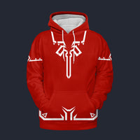 Modetrail Link Breath of the Wild Champion Tunic Red Fleece Hoodie Costume, The Legend of Zelda Costume S-5XL US Size, Gift For Him