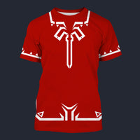 Modetrail Link Breath of the Wild Champion Tunic Red T-shirt Costume, The Legend of Zelda Costume S-5XL US Size, Gift For Him