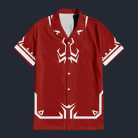 Modetrail Link Breath of the Wild Champion Tunic Red Version 2 Hawaiian Shirt Costume, The Legend of Zelda Costume S-5XL US Size, Unisex Button Down Shirt